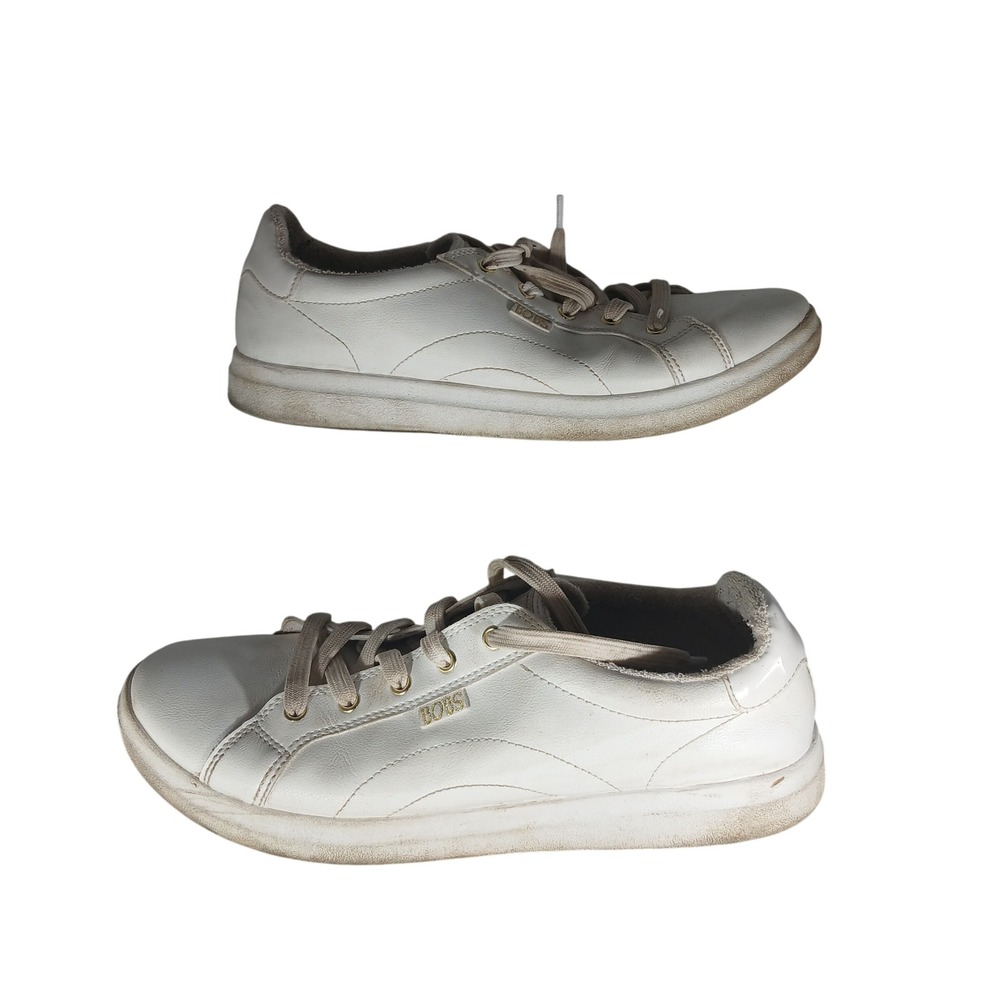 Skechers Bobs B Cute White Sneakers Memory Foam Floral Sole‎ 114456 Womens 10